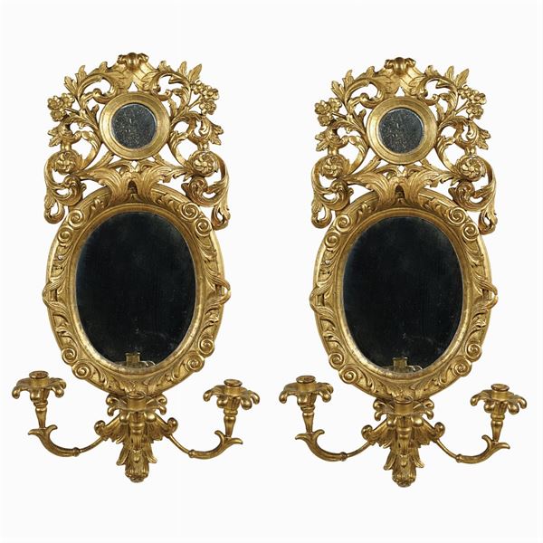 Pair of giltwood mirrors