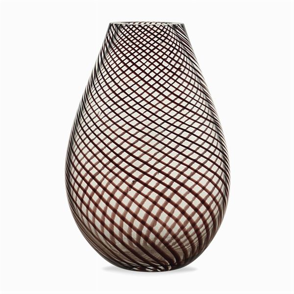 Vaso ovoidale in vetro trasparente