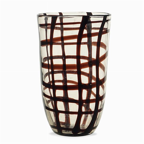 Vaso cilindrico in vetro soffiato