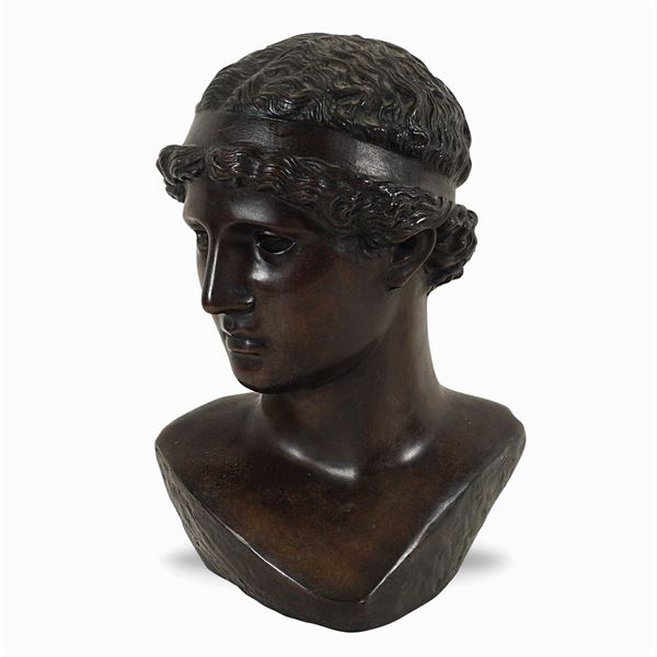 Burnished bronze portrait bust