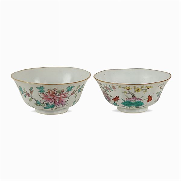 Two white porcelain cups