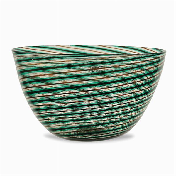 Glass and aventurine bowl