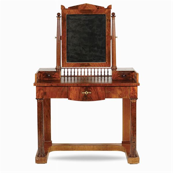 Mahogany featherband table de toilette  (France, late 19th century)  - Auction Fine Art From a Tuscan Property - Colasanti Casa d'Aste