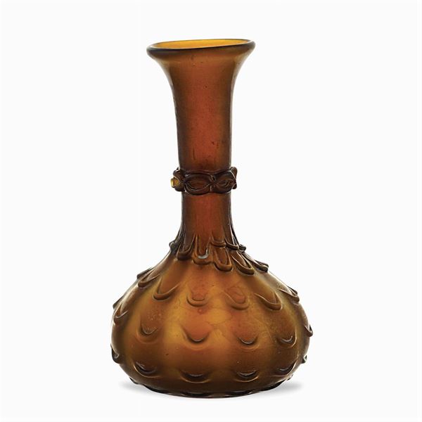 Yellow glass bulb vase