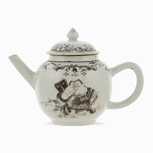 Teiera con coperchio in porcellana  (Cina, XVIII Sec.)  - Asta FINE ART DA UNA DIMORA TOSCANA  - Colasanti Casa d'Aste