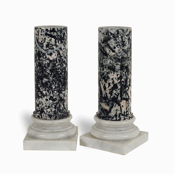 Pair of rare colonna granite columns