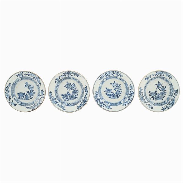 Four porcelain plates