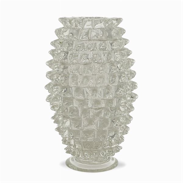 Barovier & Toso, colorless glass vase