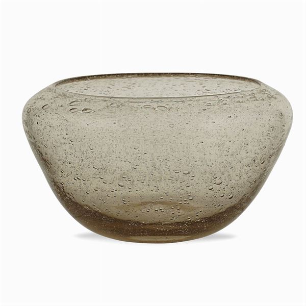 Bowl in vetro trasparente a bolle