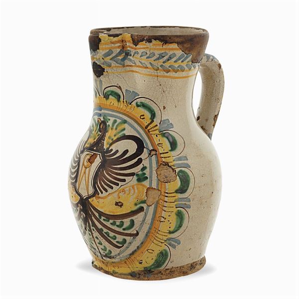 Majolica wine jug