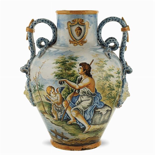 Large majolica vase