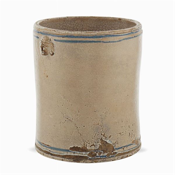 Majolica cylindrical container  (Italian manifacture, 18th - 19th century)  - Auction Fine Art From a Tuscan Property - Colasanti Casa d'Aste