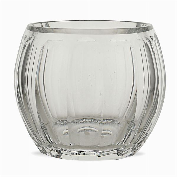 Baccarat, vaso in cristallo costolato