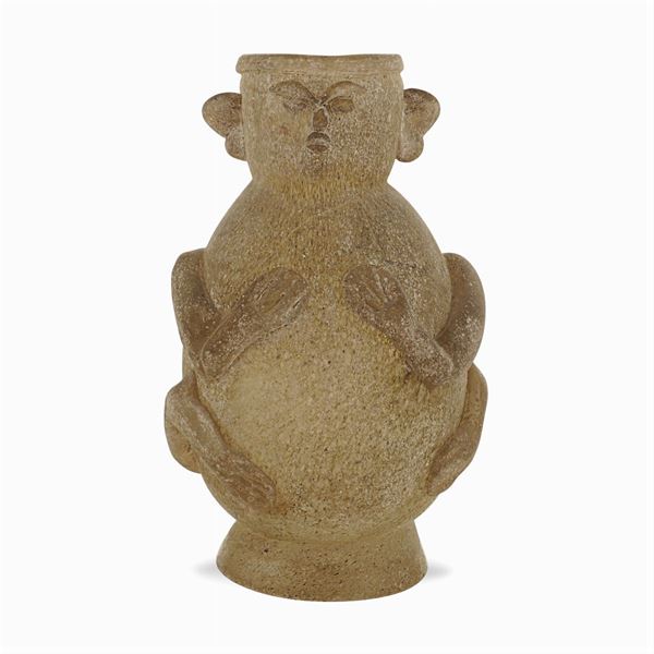 Scavo glass sculpture vase
