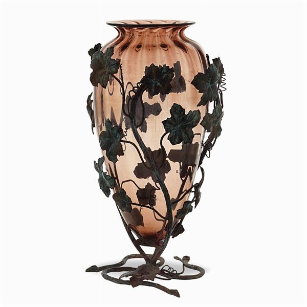 Purple glass vase  (Murano, 20th century)  - Auction Costume and sketches - I - Colasanti Casa d'Aste