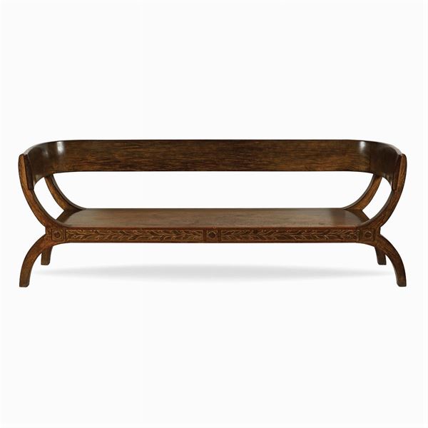 Large exotic wood bench