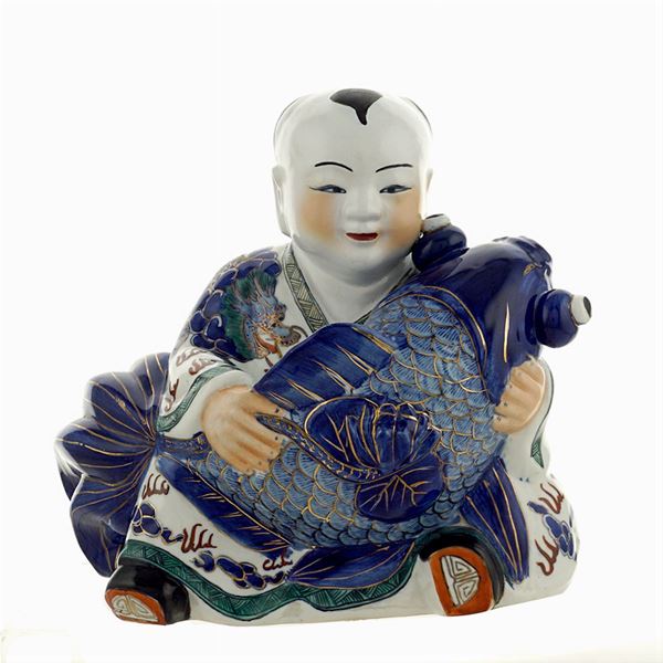 Polychrome porcelain sculpture