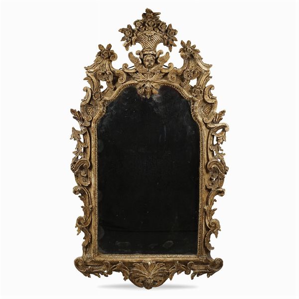 Inlaid wooden mirror