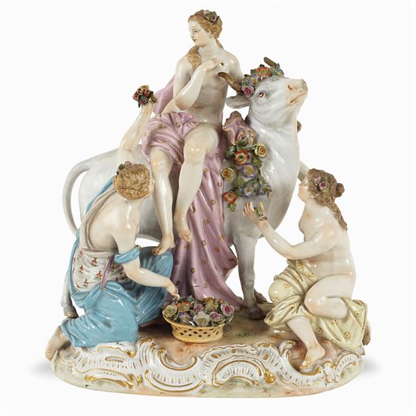 Meissen, polychrome porcelain group