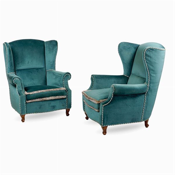 Pair of bergere armchais