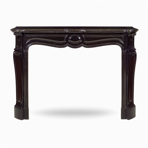 Black Belgium marble chimney piece