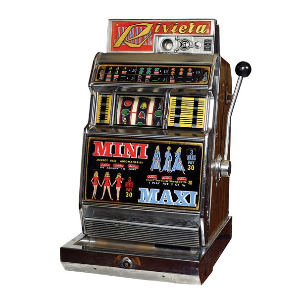 Slot machine vintage "Jubilee Riviera"  (anni 1955 - 1960)  - Asta BOZZETTI E FIGURINI  - I - Colasanti Casa d'Aste