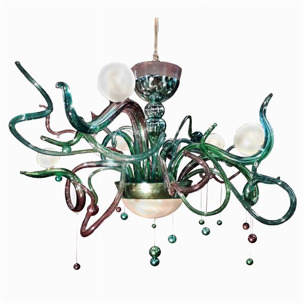 Six light "Tourbillon" chandelier
