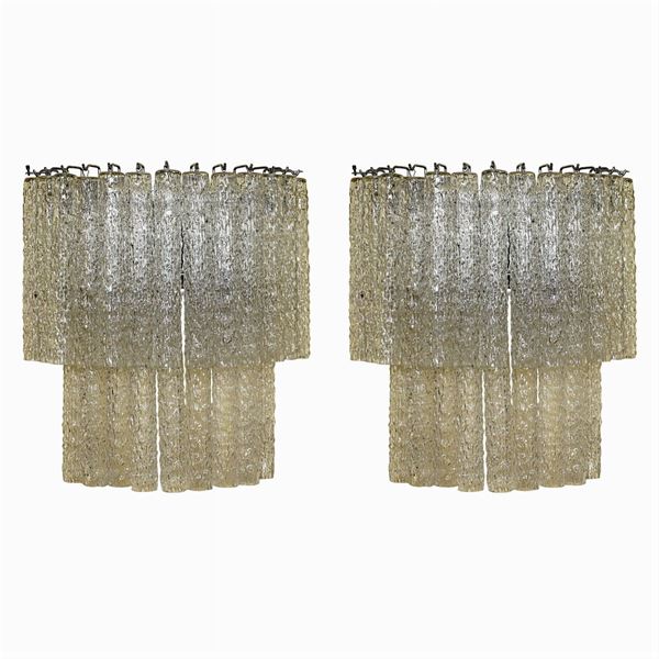 Pair of six light wall lamps