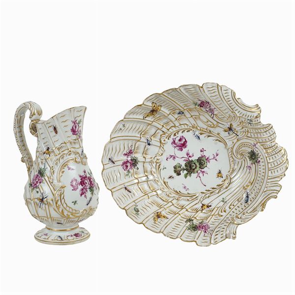 Meissen, jug with porcelain basin