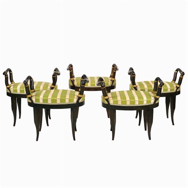 Five small walnut benches  (Tuscany, early 19th century)  - Auction Fine Art From a Tuscan Property - Colasanti Casa d'Aste