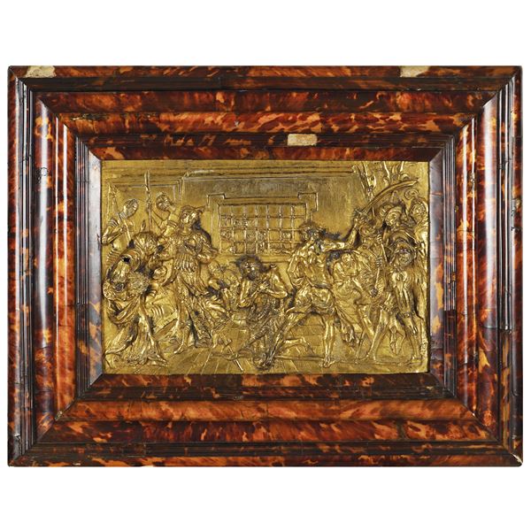 Gilded bronze plaque