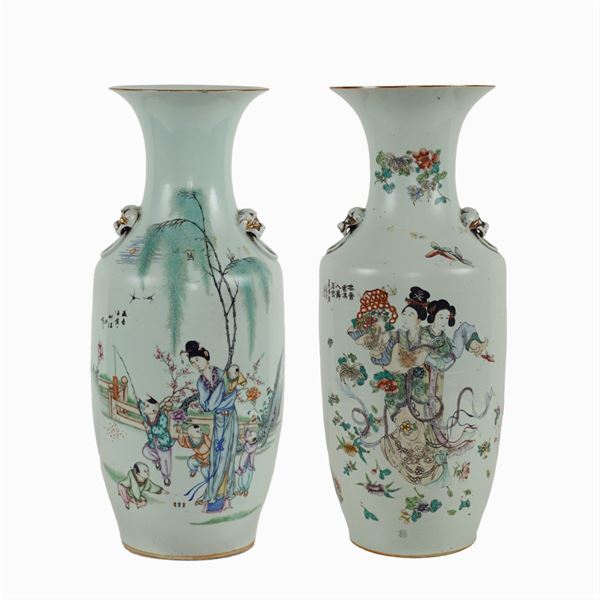Pair of porcelain vases