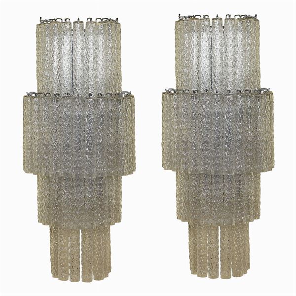 Pair of ten light wall lamps