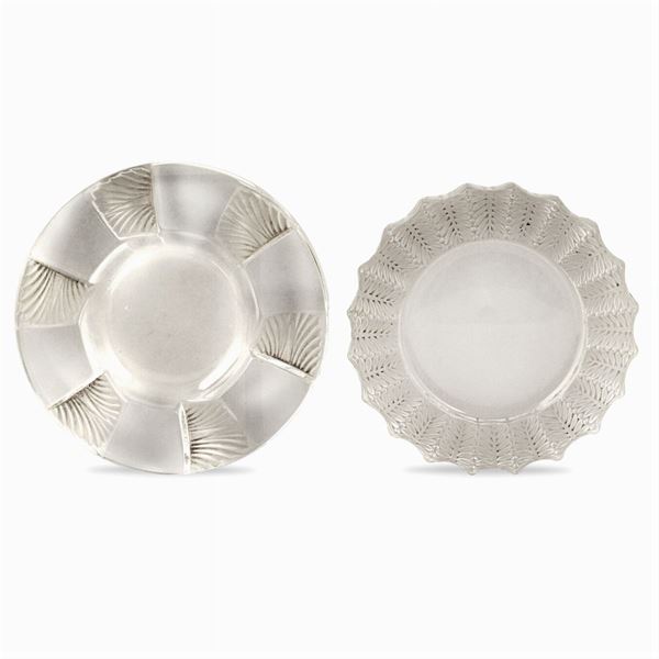 Lalique, two ashtrays