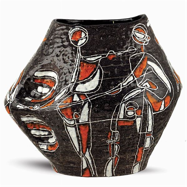 "Flora" large ceramic vase  (Italy, Faenza, 1965)  - Auction Costume and sketches - I - Colasanti Casa d'Aste