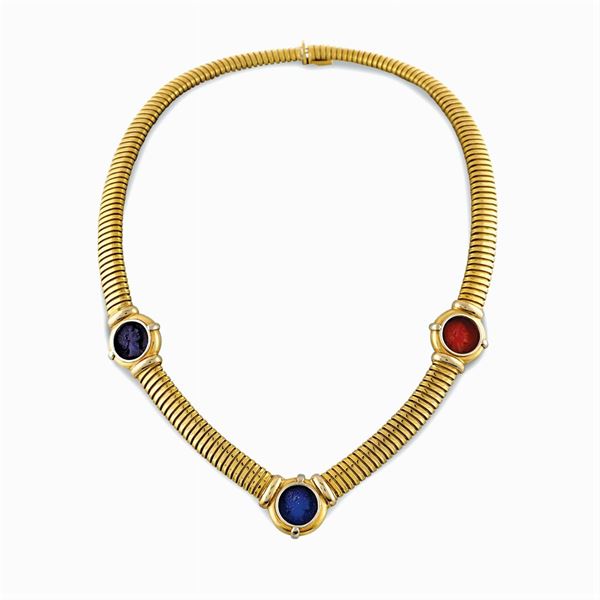Collier tubogas in oro giallo 18kt