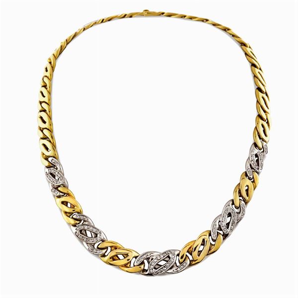 Collier in oro a due colori 18kt
