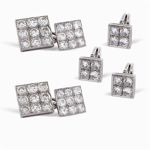 Set di gemelli e tre bottoni da sparato  (anni 40/50)  - Asta GIOIELLI E OROLOGI  - Colasanti Casa d'Aste