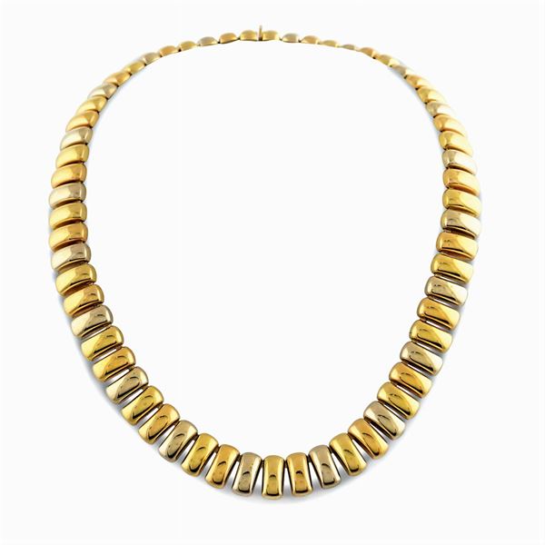 18kt three color gold collier