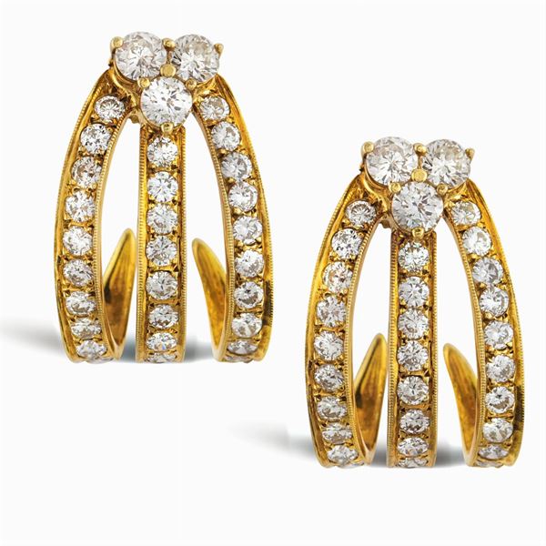 18kt gold and diamond earrings  - Auction Important Jewels & Fine Watches - Colasanti Casa d'Aste