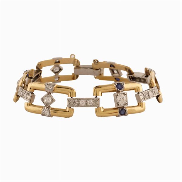 Bracciale in oro giallo 18kt e platino