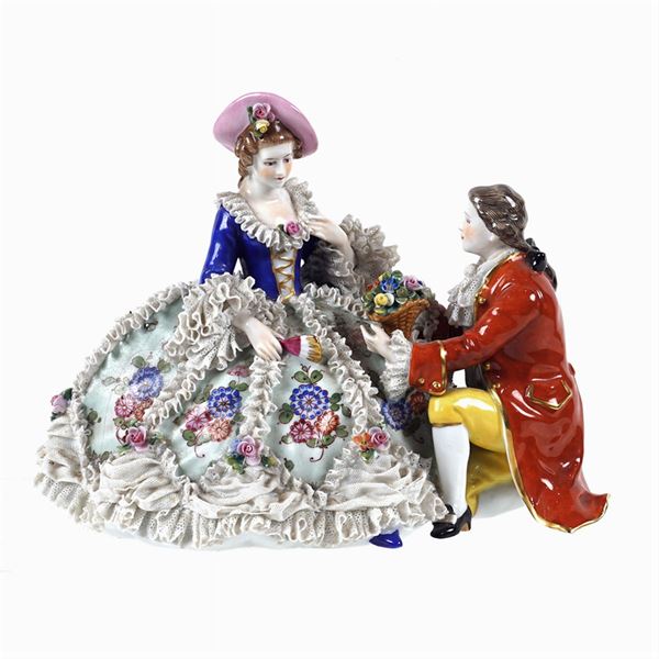 Polychrome porcelain group