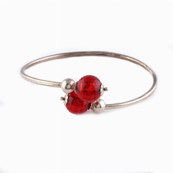 A silver plated contrariè bracelet