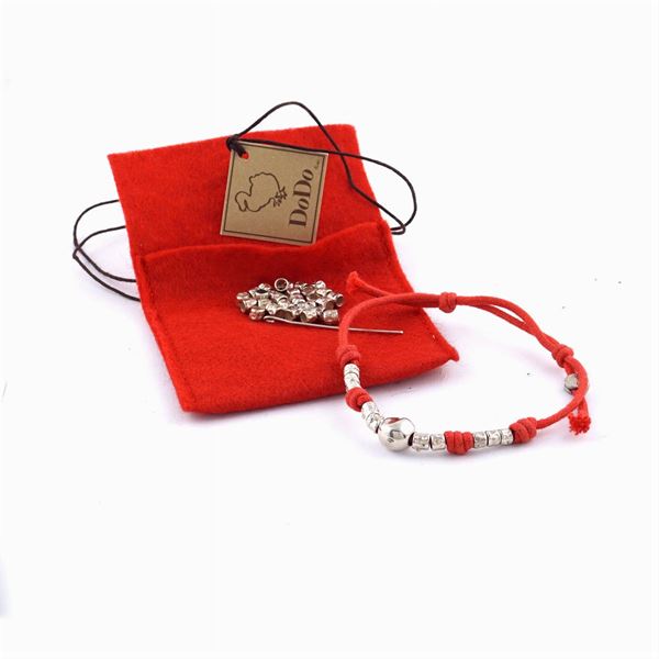 Pomellato, silver and fabric Dodo bracelet