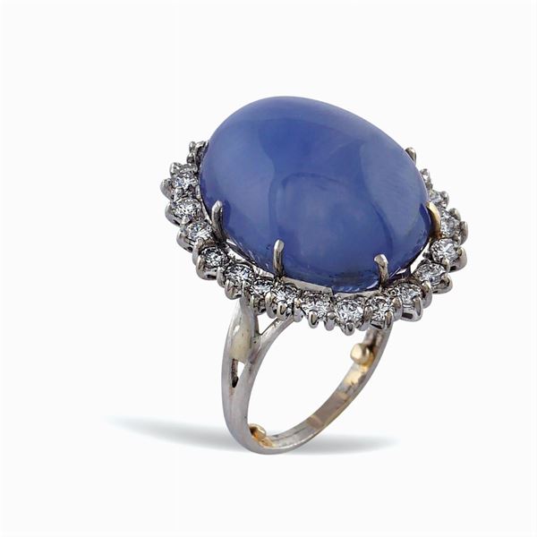 Anello con zaffiro naturale ct 40 circa