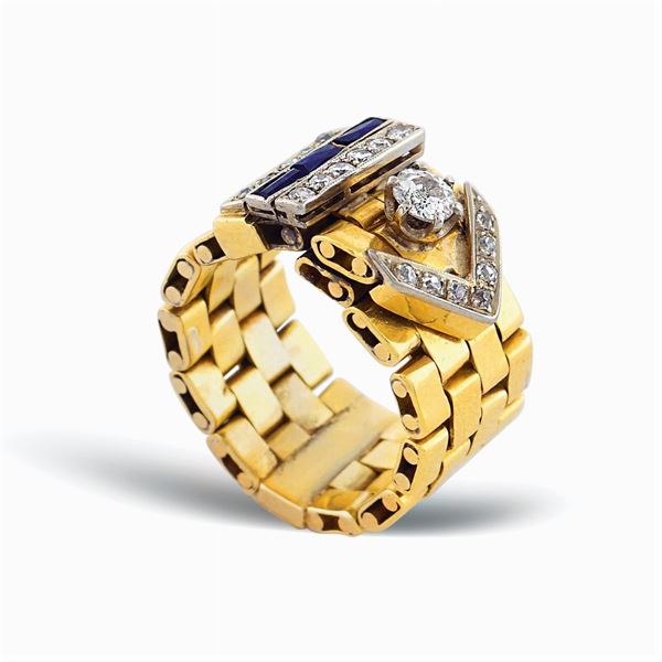 Anello fibbia in oro giallo 14kt