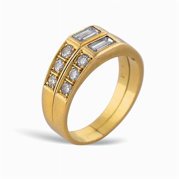 18kt gold double band ring