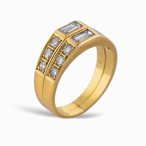 Anello doppia fede in oro giallo 18kt