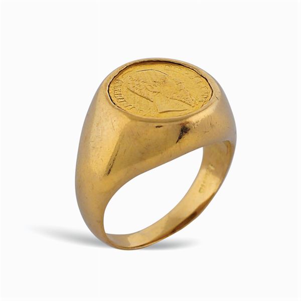 Anello chevalier in oro giallo 18kt
