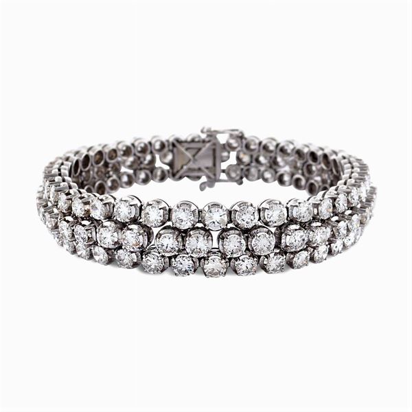 18kt white gold semirigid bracelet and diamonds